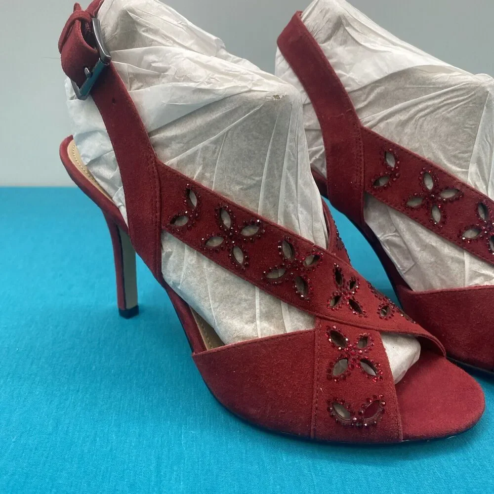 MICHAEL Michael Kors Platform Sandals High Heels Red Size 7 Open Toe Slingback
